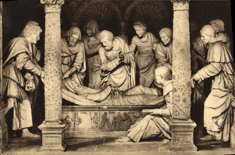 Die Heiligen von Solesmes — Die Zeugen der Beerdigung der Jungfrau, 1553 — J. Malicot, phot. Sable - Vorderseite
