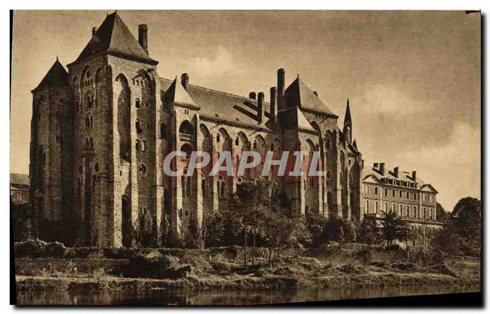 Abtei Saint-Pierre von Solesmes — Ansicht vom Brücke über die Sarthe — J. Malion, Sable - Vorderseite