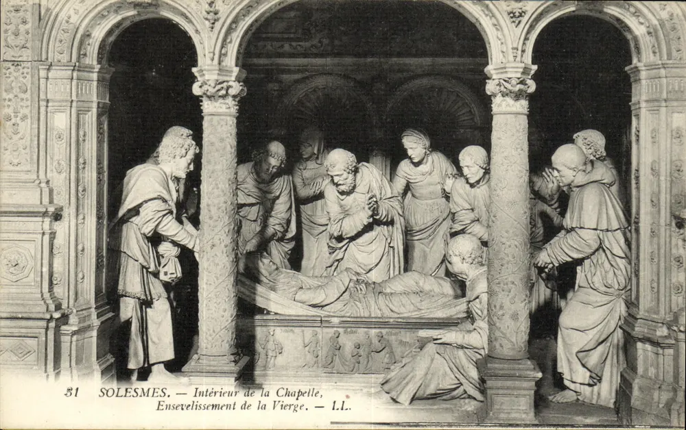 Solesmes — Innenansicht der Kapelle, Beerdigung der Jungfrau — L.L. - Vorderseite