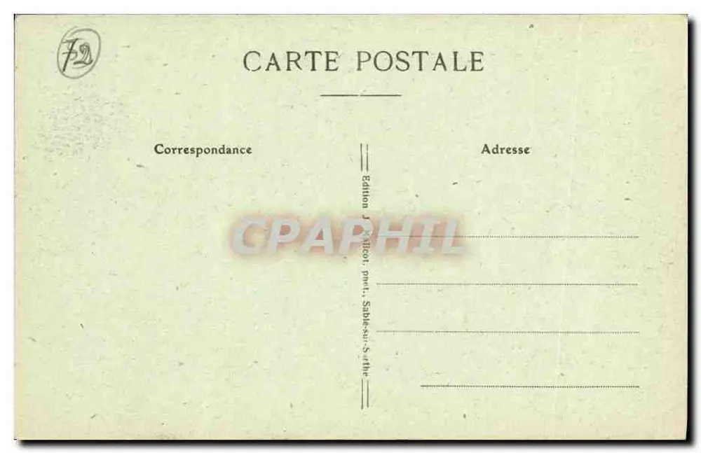 Solesmes (Sarthe) — Allgemeiner Blick auf die Abtei und das Tal der Sarthe — Edition J. Malicet, Solesmes - Rückseite
