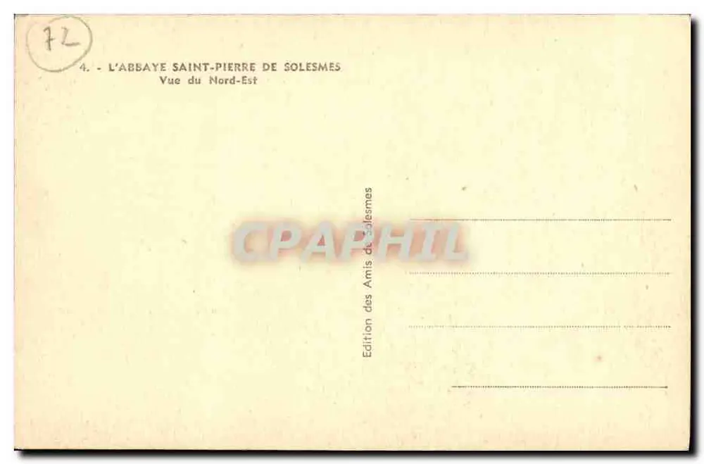 Abtei Saint-Pierre de Solesmes — Ansicht von Norden — Edition der Freunde von Solesmes - Rückseite