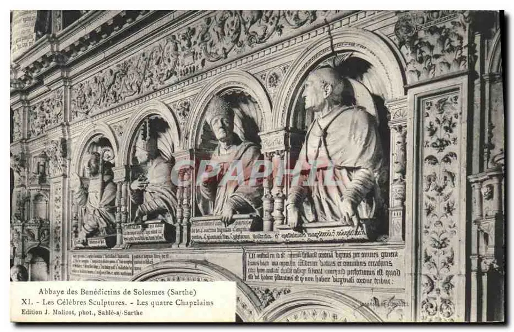 Abtei der Benediktiner von Solesmes (Sarthe) — Die berühmten Skulpturen. XL. Die vier Kaplanen — Édition J. Malicot, Sable-sur-Sarthe - Vorderseite