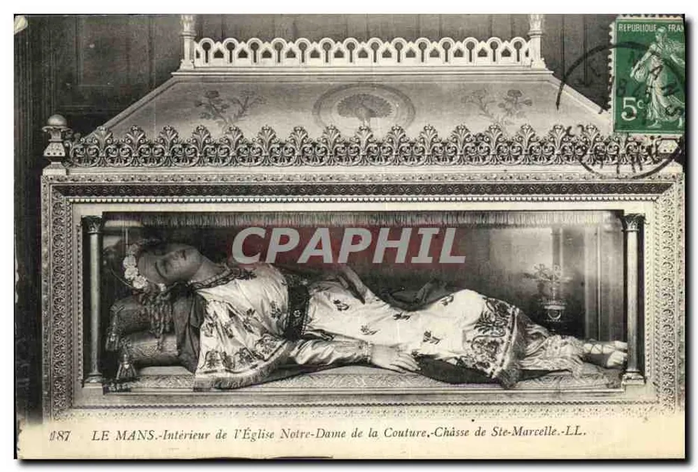 Le Mans — Innenansicht der Kirche Notre-Dame de la Couture — Schreinkasten von Ste-Marcelle, LL. n°187 - Vorderseite