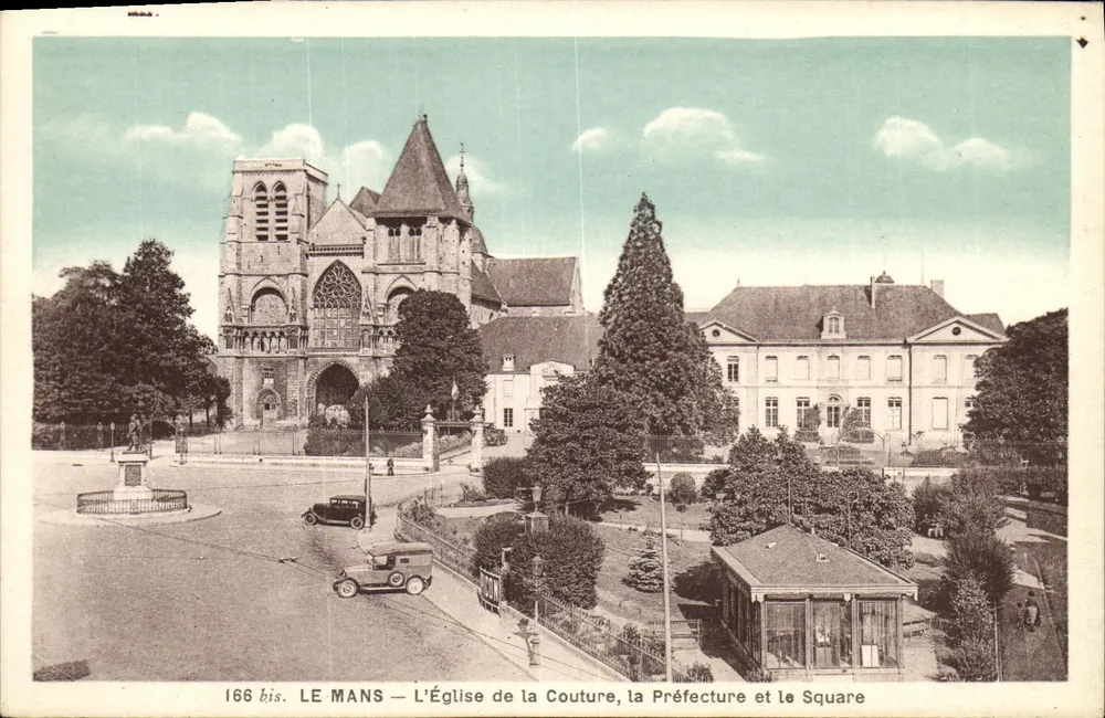Le Mans — Die Kirche der Couture, das Präfekturgebäude und der Platz — 166 bis - Vorderseite