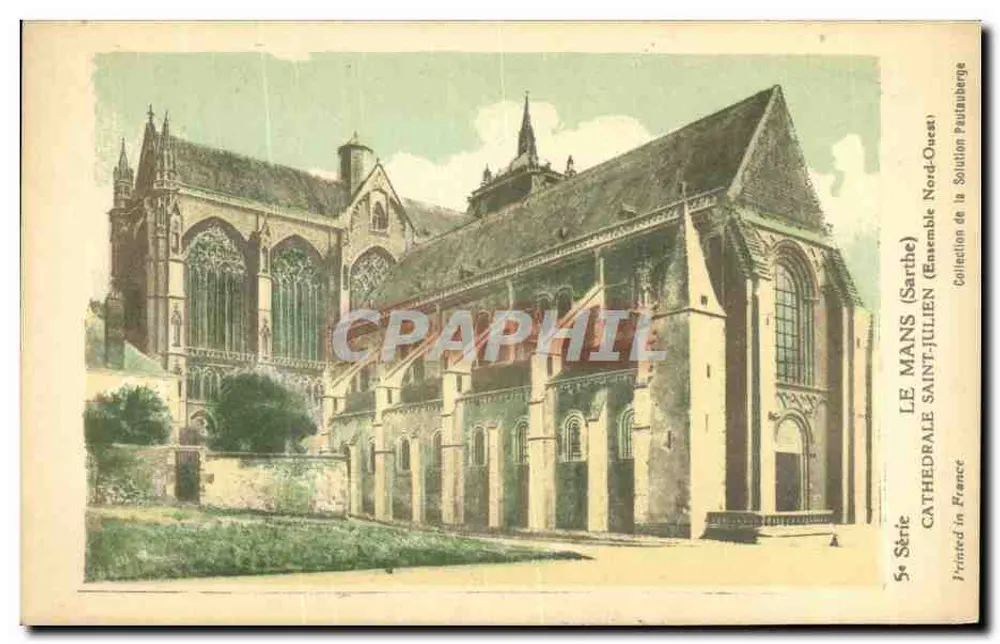 Le Mans (Sarthe) — Catedral de São Julião (Conjunto Noroeste) — Coleção da Solução Paulinberge - Frente
