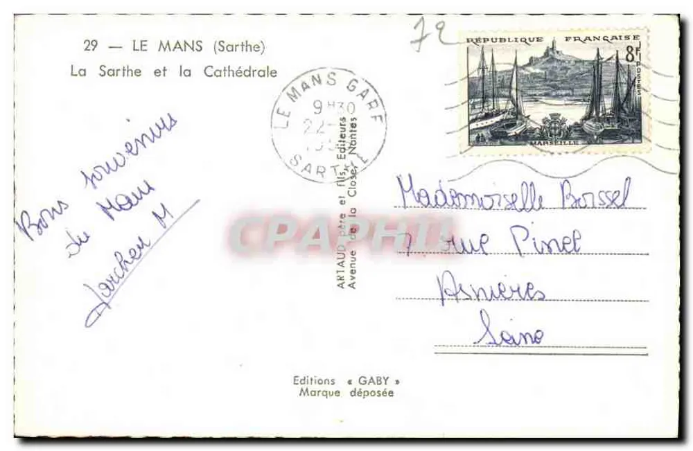 Le Mans (Sarthe) — A Sarthe e a Catedral — Éditions Gaby - Verso