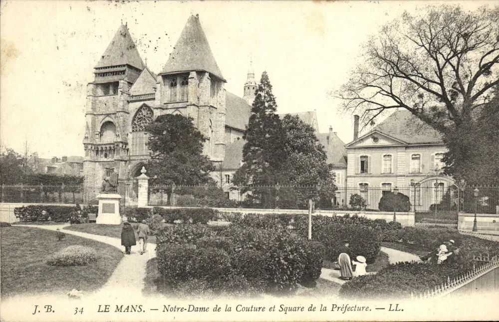 Le Mans — Notre-Dame de la Couture und Square de la Préfecture — J.B. 34 - Vorderseite