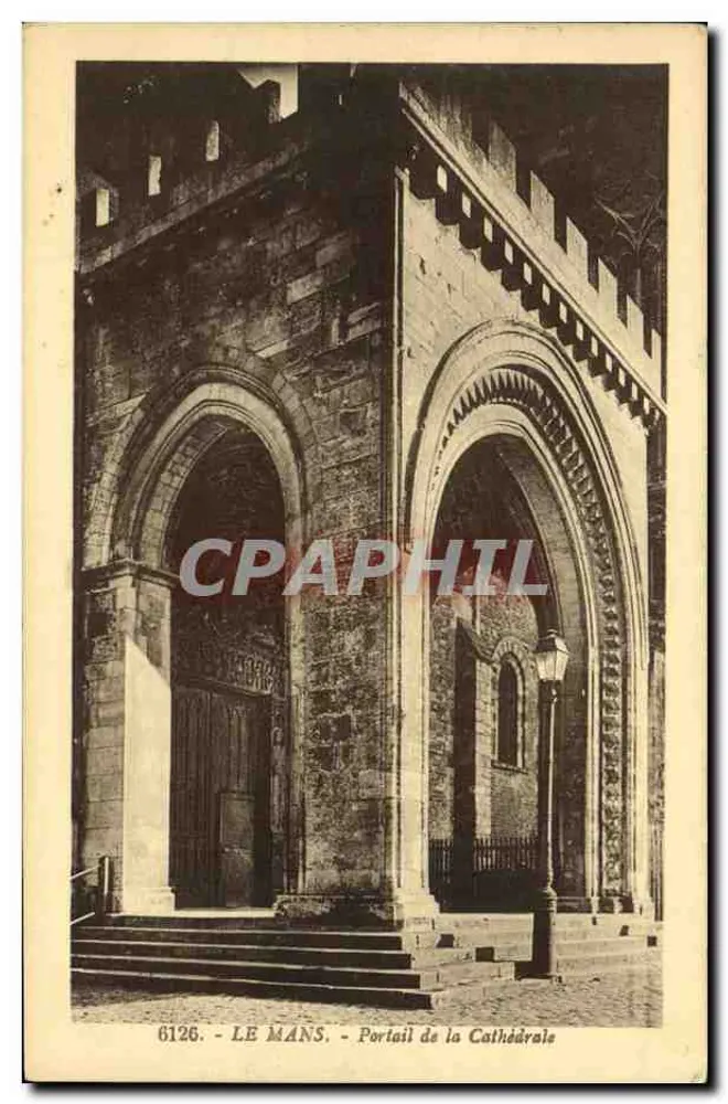 Le Mans - Portal da Catedral — série 6128, editor Rivière-Bureau - Frente