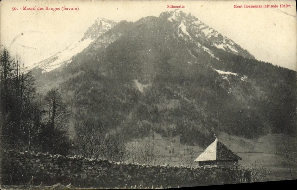 Massif dos Bauges (Savoie) — Silhueta do Monte Rossannaz (altitude 1910m) — Silhueta, n°50 - Frente