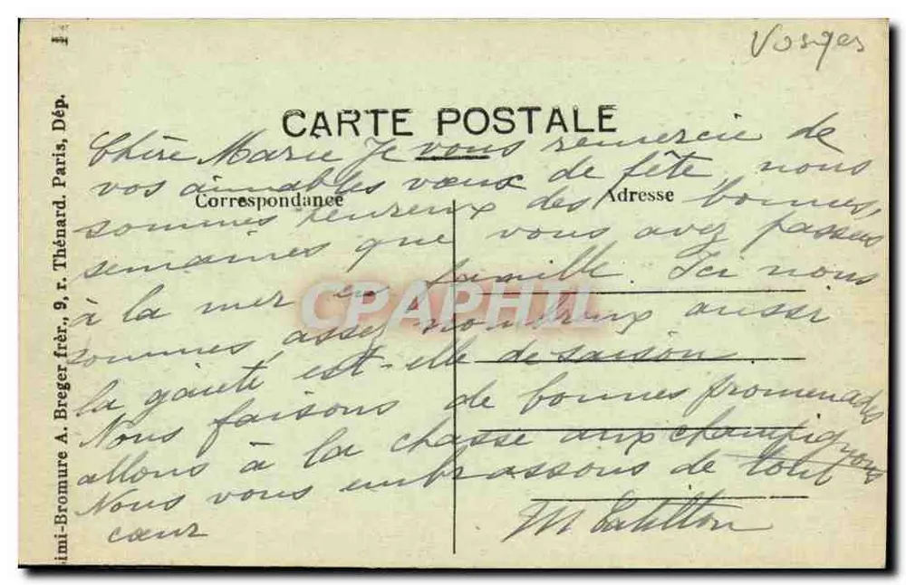 Montthureux-sur-Saône — Pont de la Guerre — éditeur Thénard, Paris - Verso