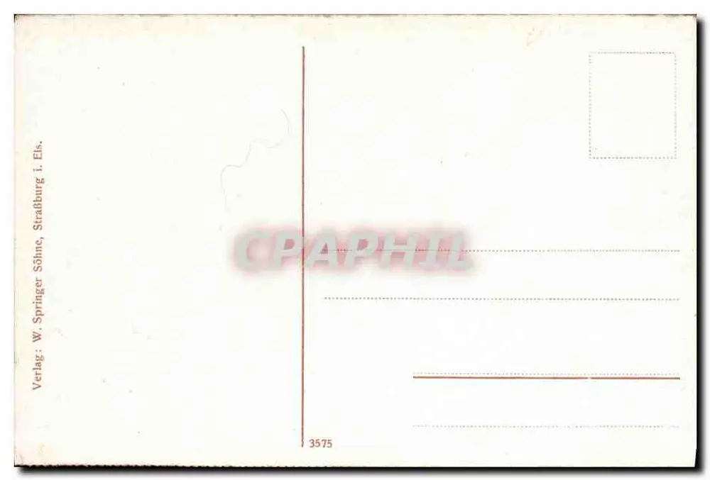 Schlucht Tunnel — Deutsch-französischer Grenzpass. Kämpfe 1914/15. — Verlag W. Springer Söhne i. Els. - Rückseite