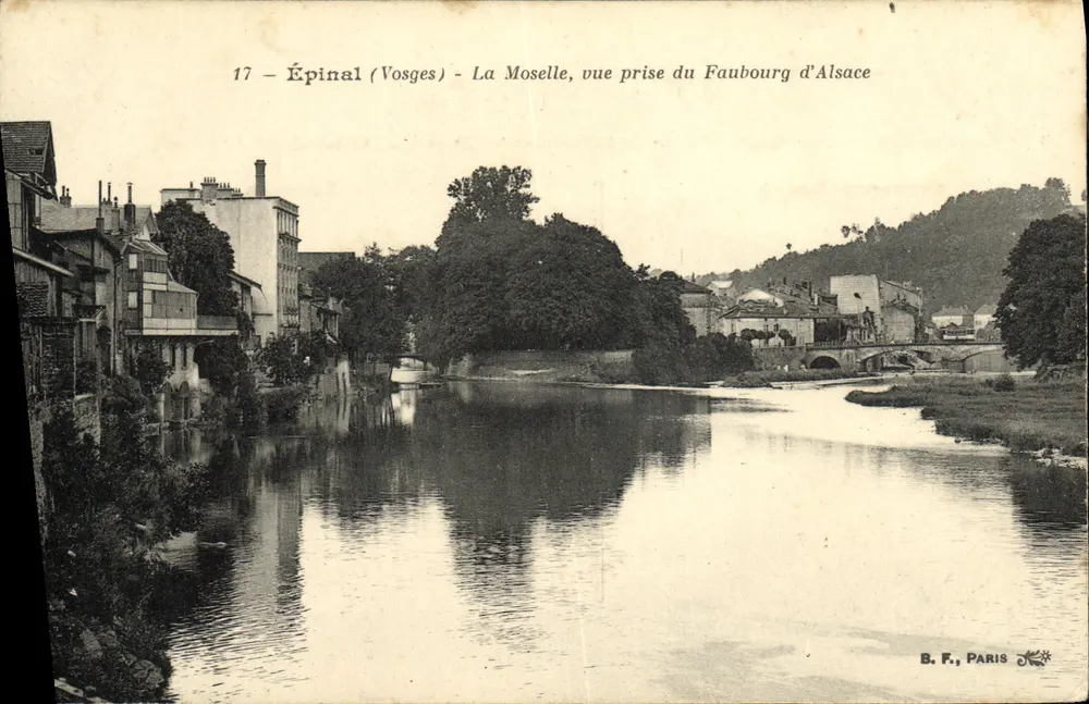 Épinal (Vosges) — Die Mosel, Ansicht vom Faubourg d'Alsace — B. F., Paris - Vorderseite