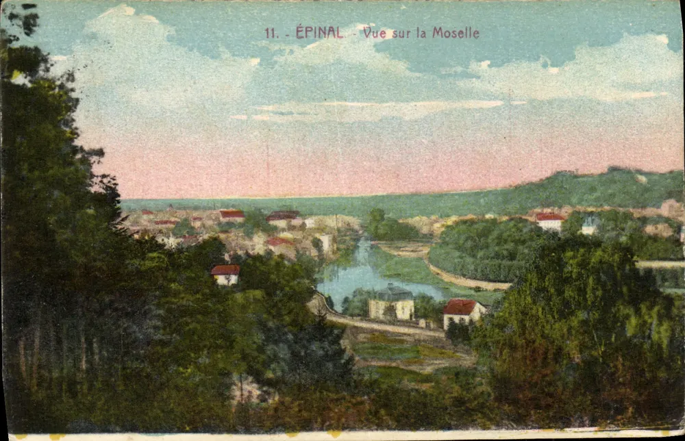 Épinal — Vista sobre a Mosela — Editor não identificado, n° de série 11 - Frente