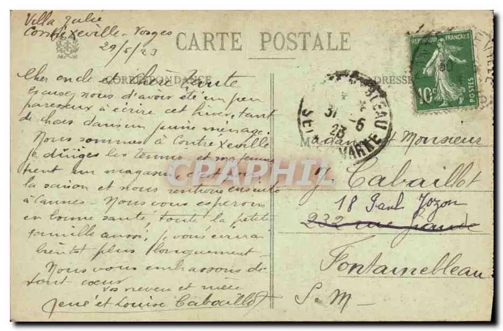 Contrexéville (Vosges) — Grande Hotel e Fonte do Pavilhão — Ad. Weick, Saint-Dié, N° 10725 - Verso