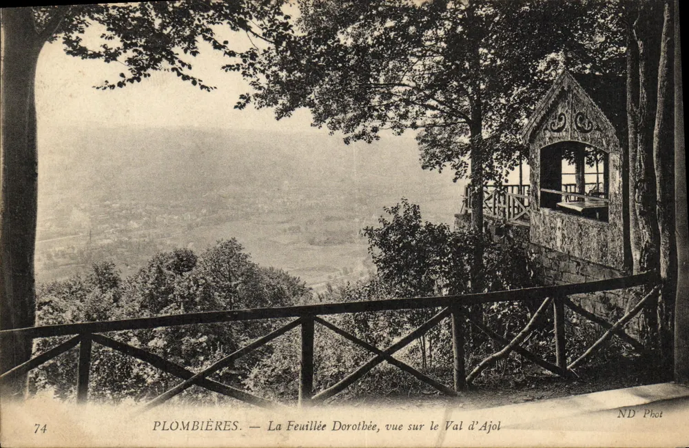Plombières — La Feuillée Dorothee, Ansicht über das Tal d'Ajol — ND Phot, n°74 - Vorderseite