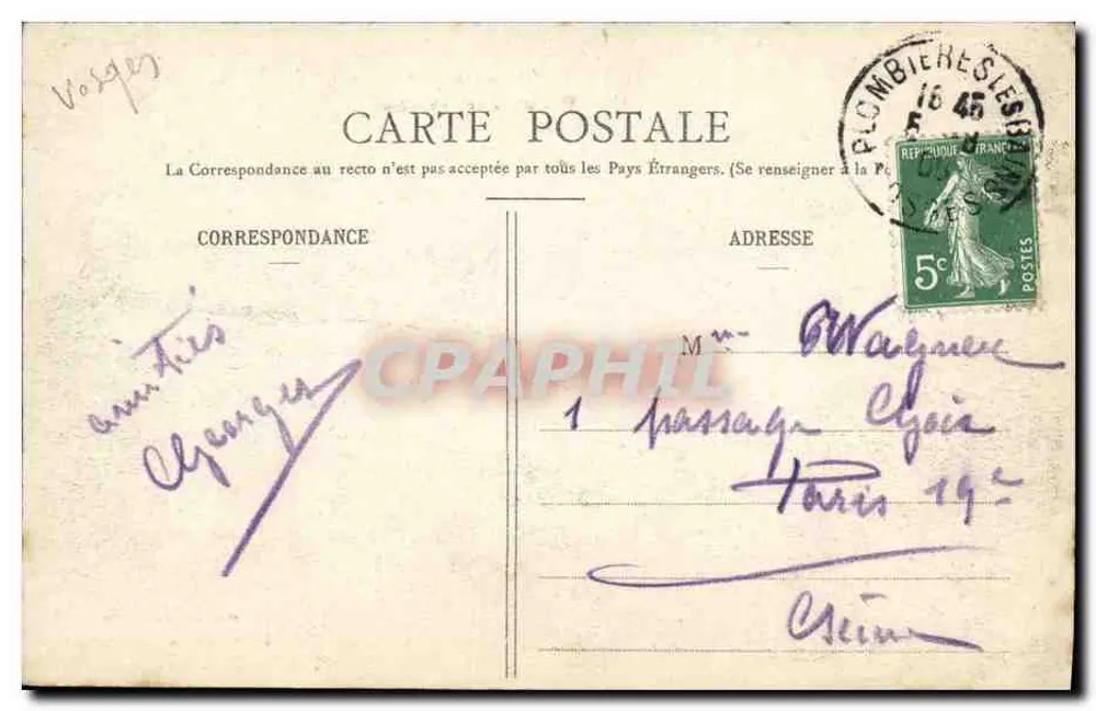 Pierre de la Carrode oder Pierre de la Sorcière — Aillievillers (Plombières, Vosges) — Ad. Welck — N° 4194 - Rückseite