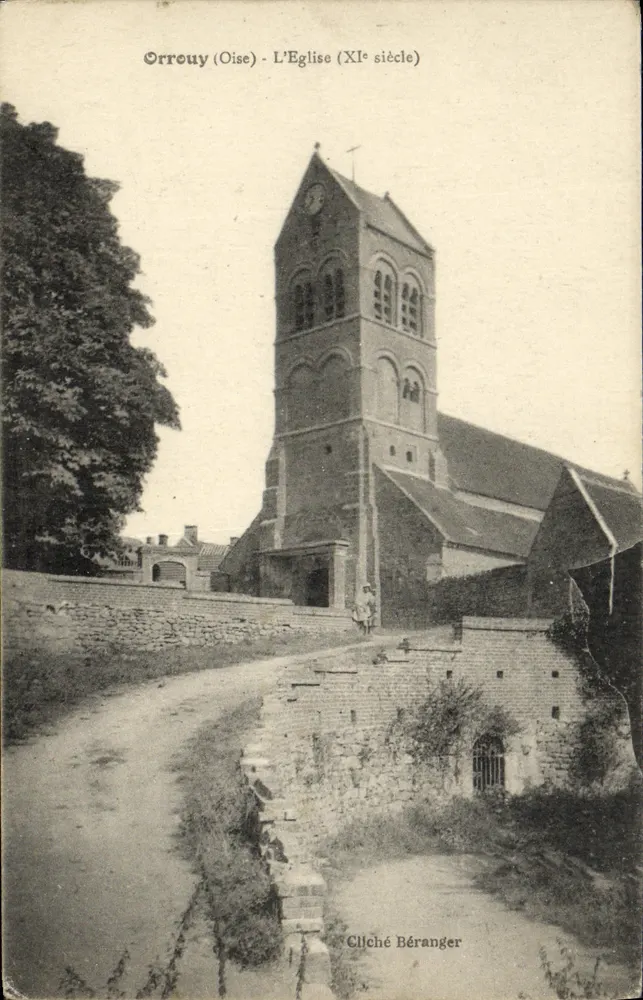 Orrouy (Oise) - A Igreja (século XI) — Cliché Béranger - Frente