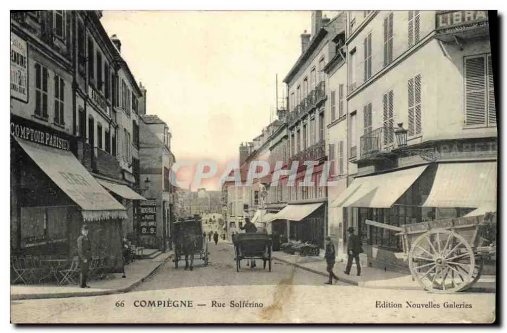 Compiègne — Rue Solferino — Edição Nouvelles Galeries - Frente