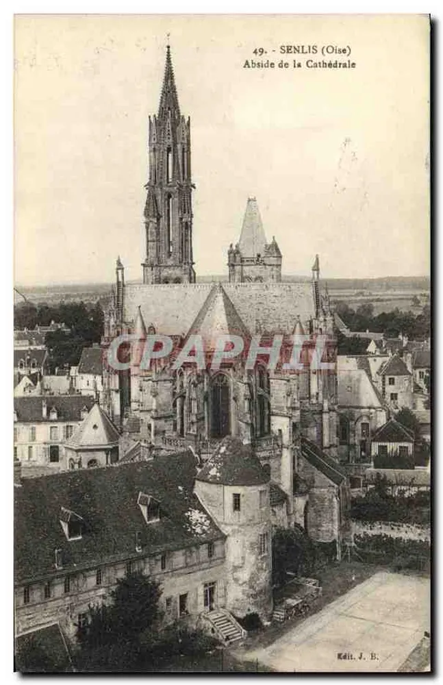 Senlis (Oise) — Absydę katedry — Wyd. J. B. - Awers