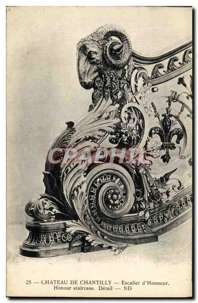 Castillo de Chantilly — Escalera de honor — detalle - Anverso