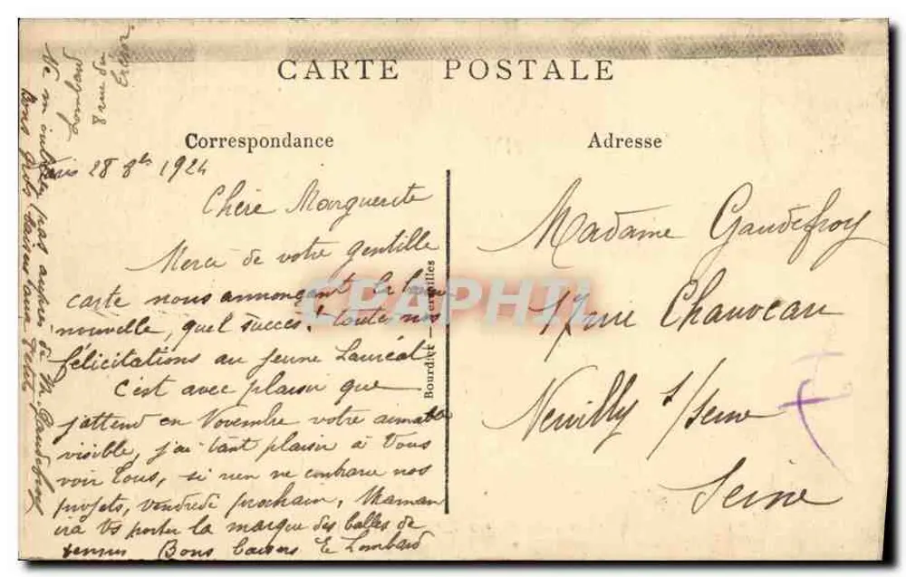 Floresta de Chantilly — A Mesa Redonda — Editor: C. P. M. n° 177 - Verso