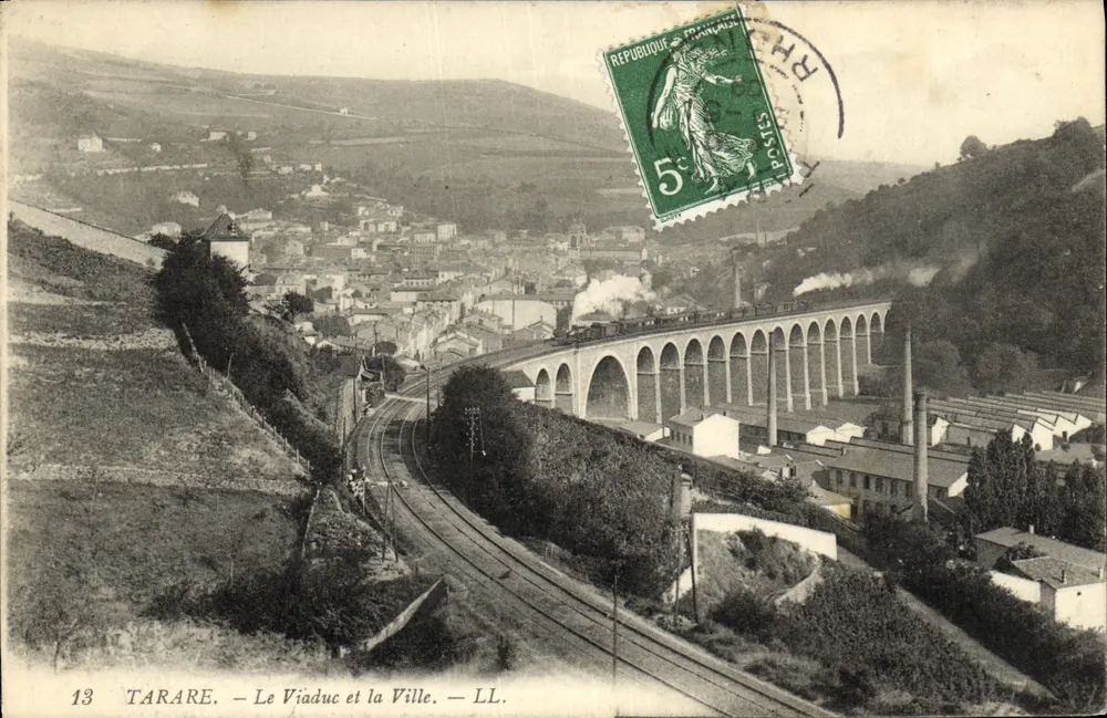 Tarare — El Viaducto y la Ciudad — LL. - Anverso
