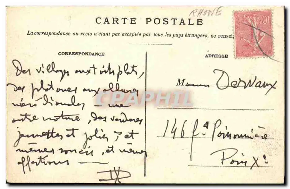 Vista de Couzon e Rochetaillée — S.F. n°517 - Verso