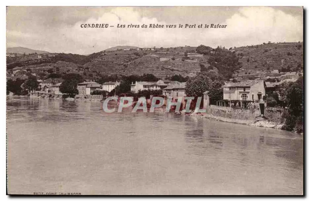 Condrieu — Die Ufer des Rhônes Richtung Port und Rafour — Verlag: BERT-COME - NACON - Vorderseite