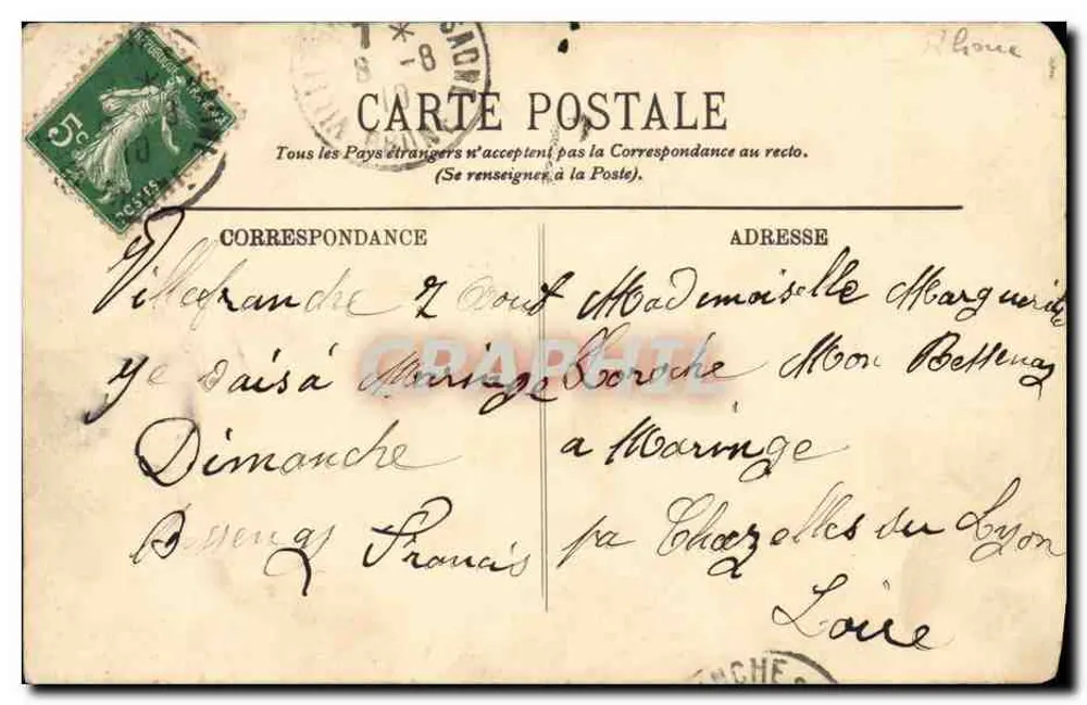 Villefranche-sur-Saône — La Rue Nationale — LL. Verlag LL. N° 3 - Rückseite