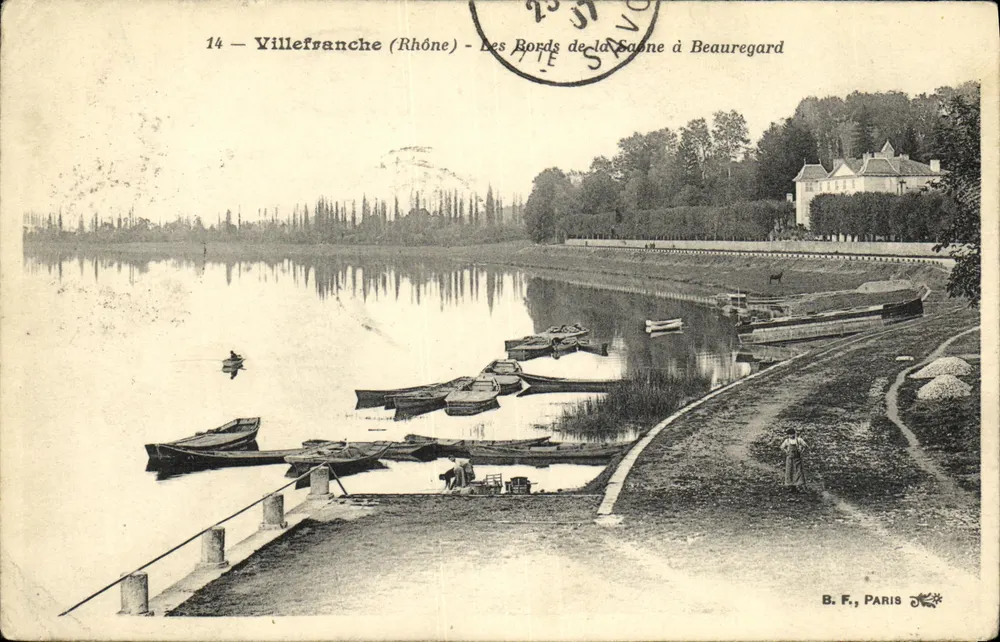 Villefranche (Rhône) — Les Bords de la Saône à Beauregard — B. F., Paris - Vorderseite