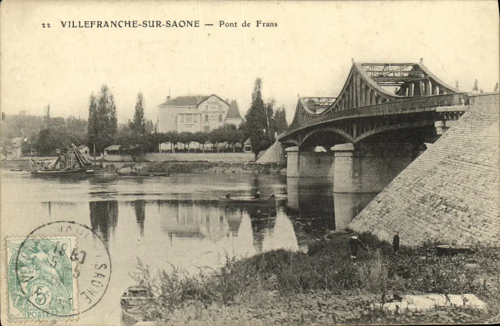 Villefranche-sur-Saône — Ponte de Frans — Hotel de la Rivière - Frente