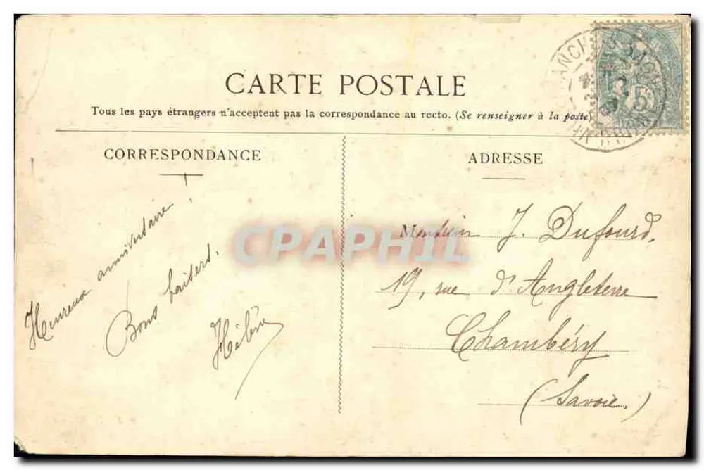 Villefranche-sur-Mer — vue de la ville et du port — P.L. Déposé - Verso