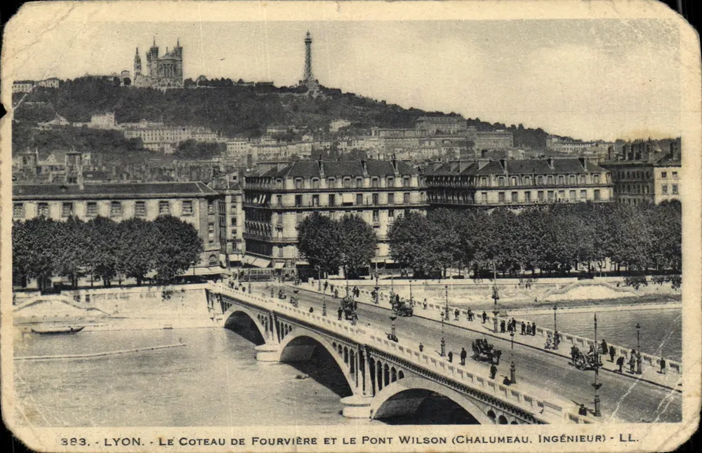 Lyon — Le Coteau de Fourvière und der Pont Wilson (Chalumeau, Ingenieur) — LL. n° 383 - Vorderseite