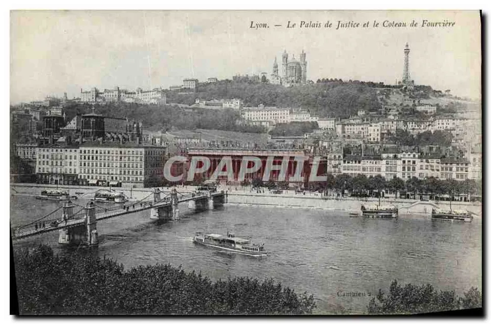 Lyon — Das Palais de Justice und der Fourvière-Hügel — Camatien 2 - Vorderseite
