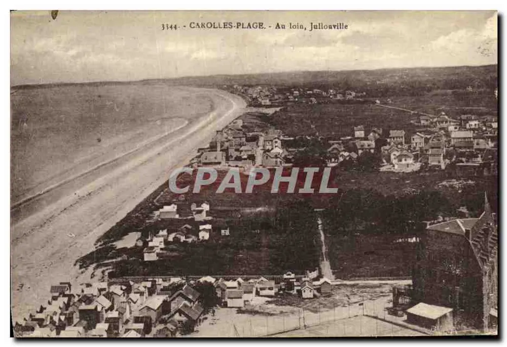 Carolles-Plage — Luftaufnahme — In der Ferne, Jullosville - Vorderseite
