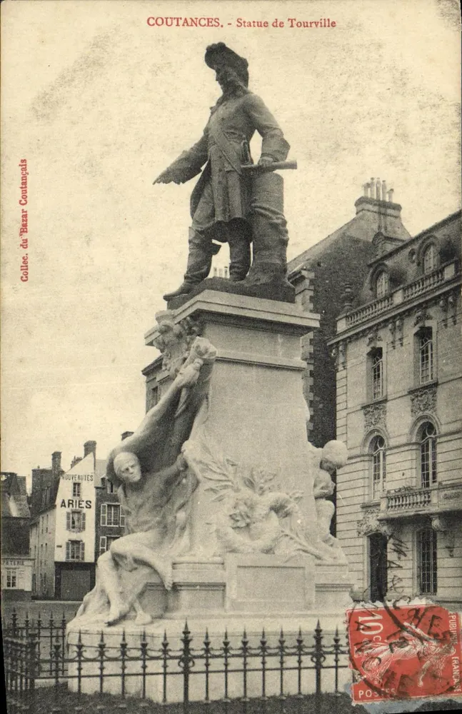 Coutances - Estátua de Tourville — editor Aries, série 'Nouvelles' - Frente