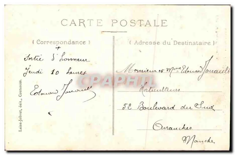 Coutances — Südportal der Kathedrale — Sammlung du Bazin Coutançais - Rückseite