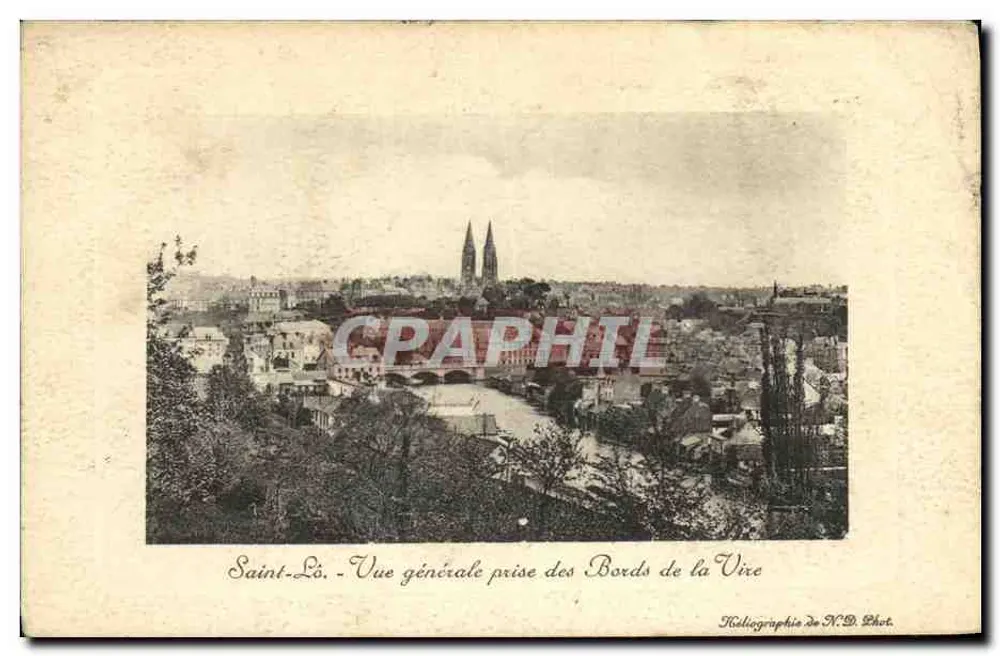 Saint-Lô — Vue générale prise des Bords de la Vire — Héliographie de N.D. Phot. - Vorderseite