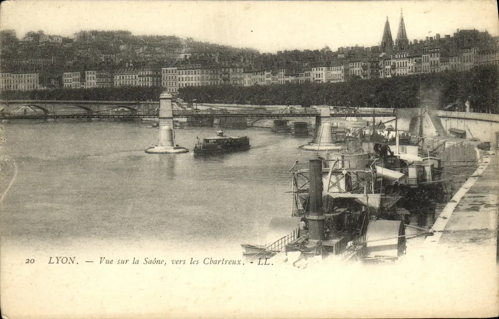 LYON — Ansicht der Saône, in Richtung Chartreux — LL, n°20 - Vorderseite