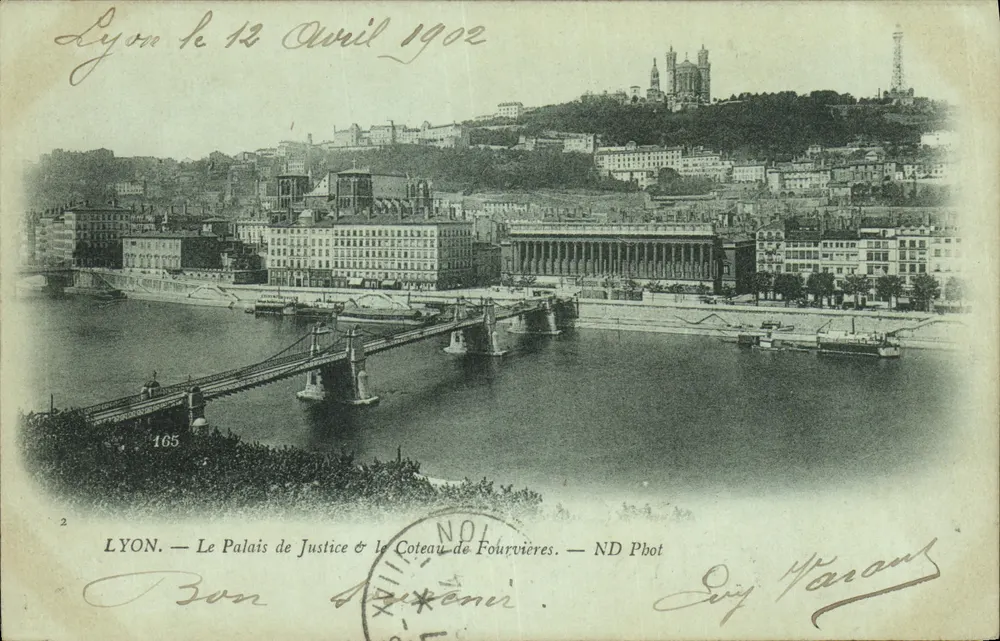 Lyon — Das Justizpalast & der Fourvières-Hügel — ND Phot - Vorderseite