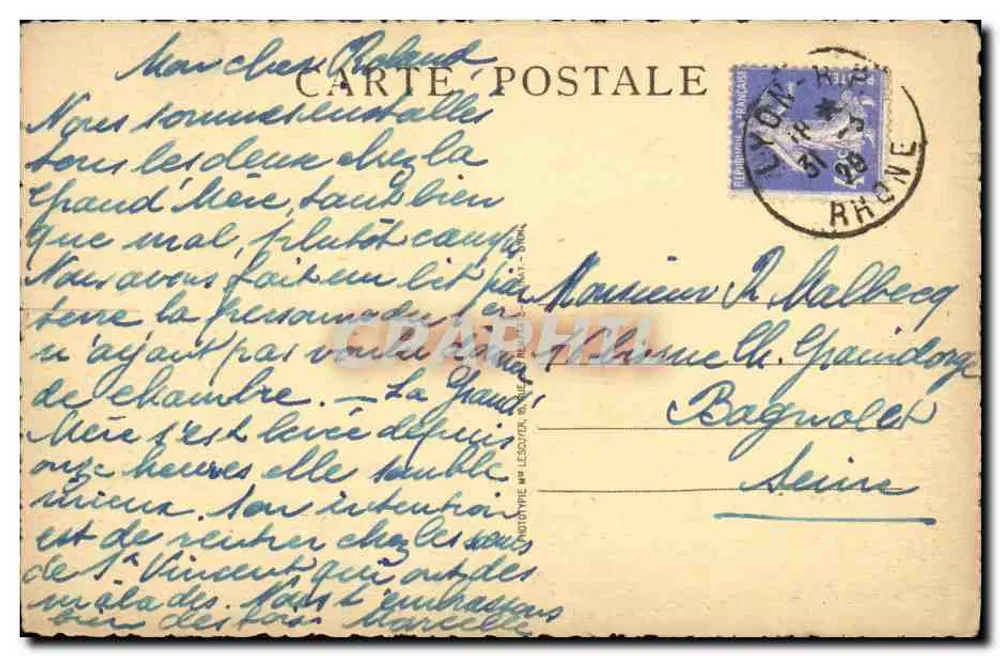 Lyon artístico — O Ponte e as Galerias Lafayette — editor Lyon Artistique, n° M. 215 - Verso