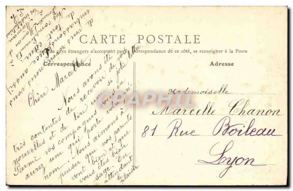 Lyon - Die Stadt, Blick von der Croix-Rousse — B. F., Paris, n° 2740 - Rückseite