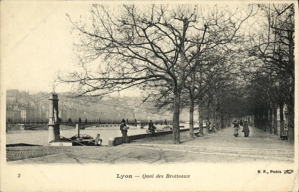 Lyon — Quai des Brotteaux — B. F., Paris - Frente