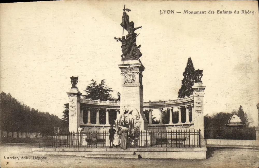 LYON — Monumento dos Filhos do Ródano — Carrier, edit. Dépose - Frente