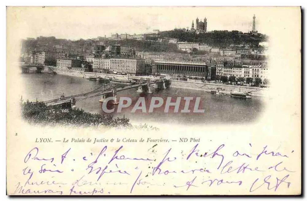 LYON — Das Justizpalast & der Fourvière-Hügel — ND Phot - Vorderseite