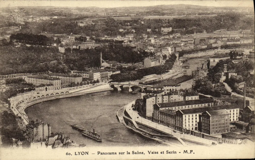 LYON — Panorama sobre a Saône, Vaise e Serin — M.F. — n°60 - Frente