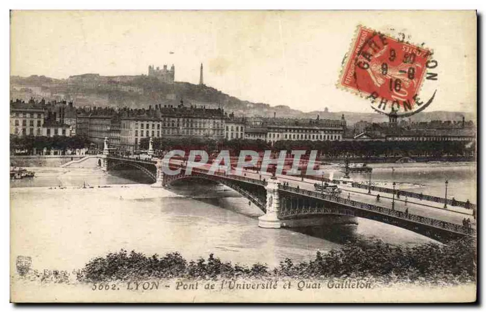 LYON - Ponte da Universidade e Quai Gailleton — S. Fares, editor, n° 3662 - Frente