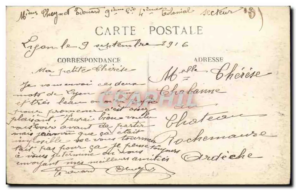 LYON - Ponte da Universidade e Quai Gailleton — S. Fares, editor, n° 3662 - Verso