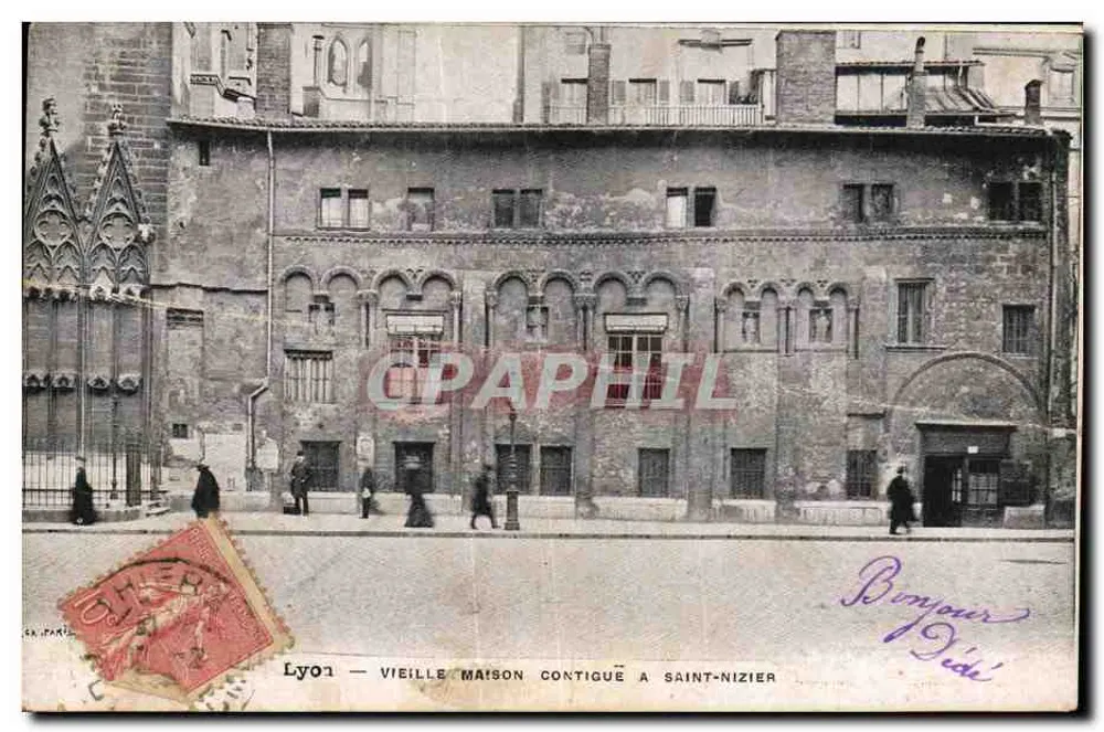 Lyon — Vieja casa contigua a San Nizier — S.A. París - Anverso