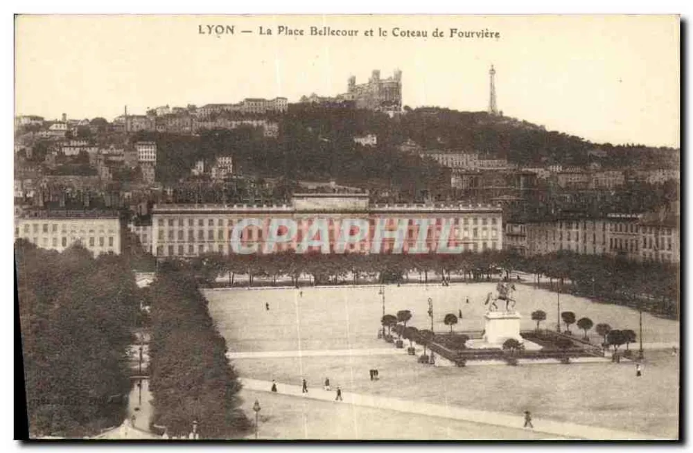 LYON — Place Bellecour und Coteau de Fourvière - Vorderseite